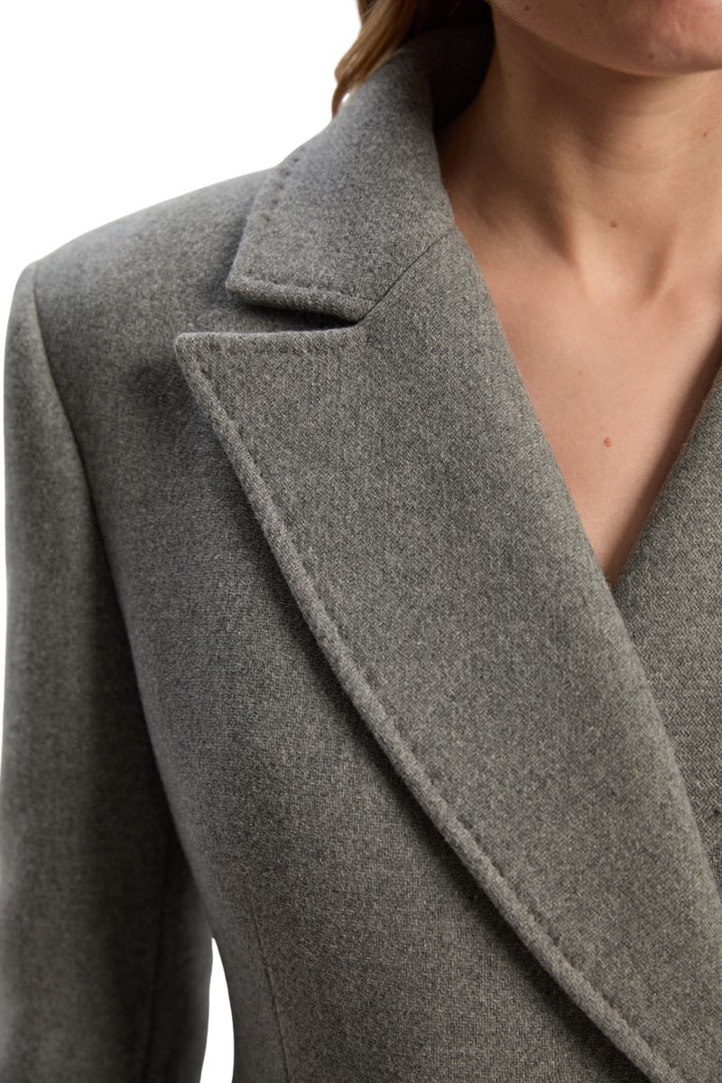 Women's Wool Blend Tailored Fitted Maxi Coat