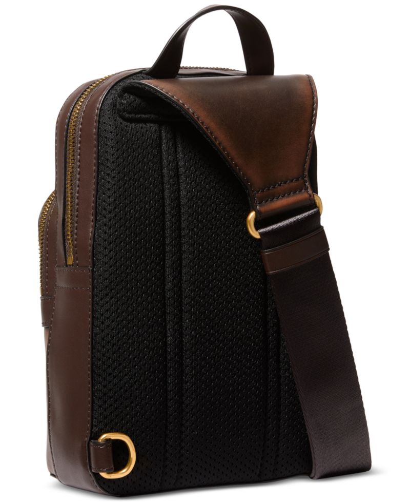 Men's Hudson Burnished Leather Crossbody Sling Bag