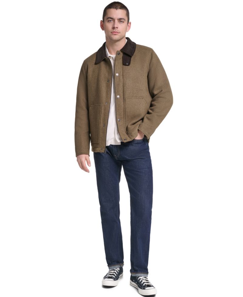 Men's Wool Blend Cord Collar Depot Jacket