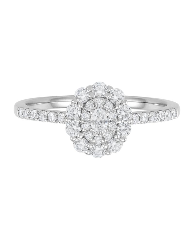 Diamond Flower Engagement Ring (1/2 ct. t.w.) in 14k White Gold