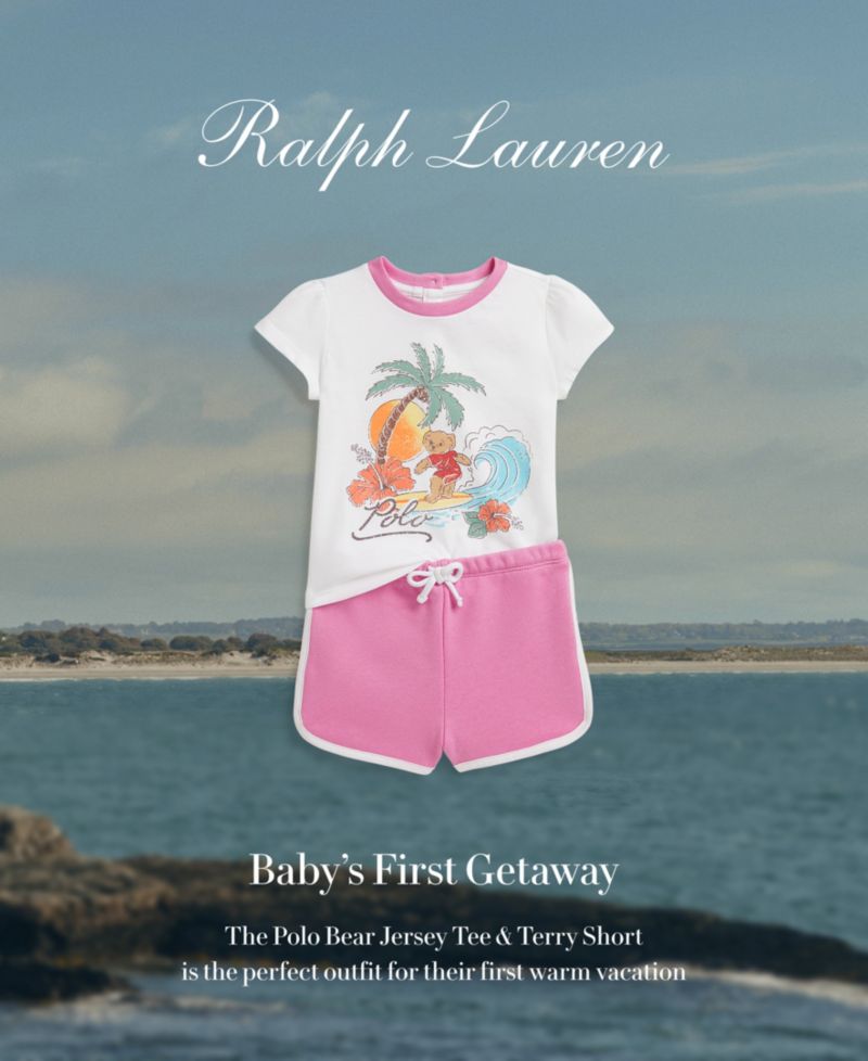 Baby Girls' Crewneck T-Shirt and Terry Shorts, 2-Piece Set