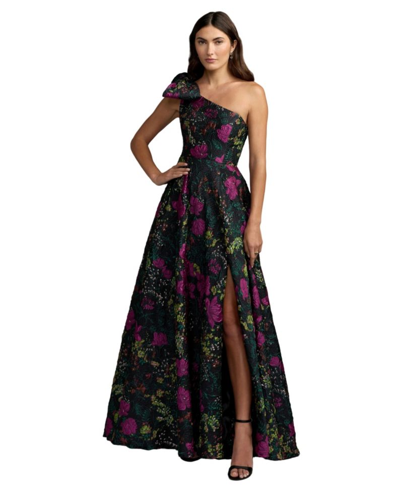 Women's Floral-Brocade One-Shoulder Ball Gown