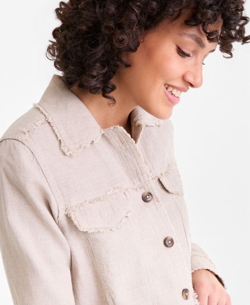 Plus Size 100% Linen Jacket