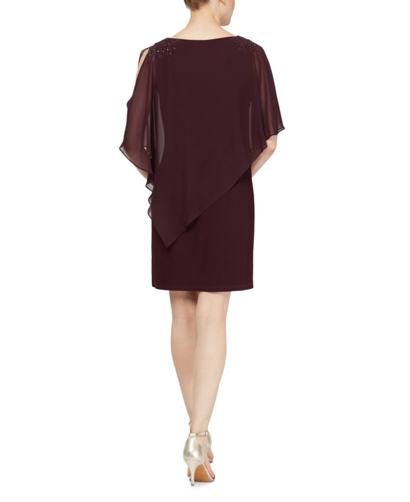 Women's Embellished Overlay Shift Dress