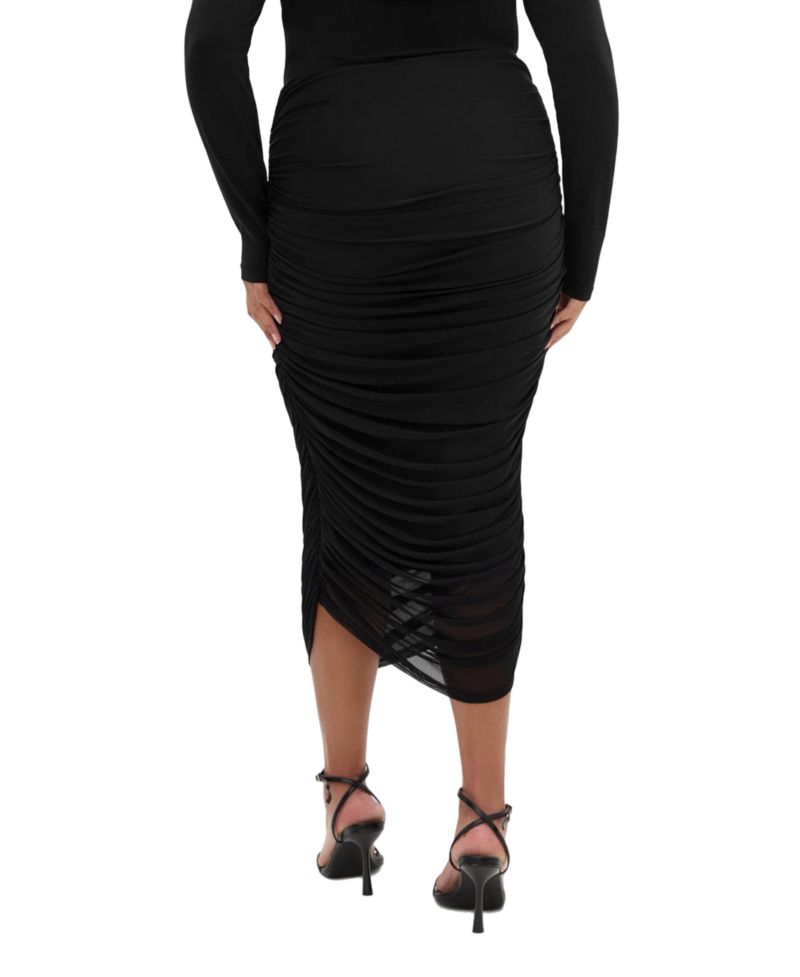 Women's Plus Size Anastasia Ruched Midi Skirt
