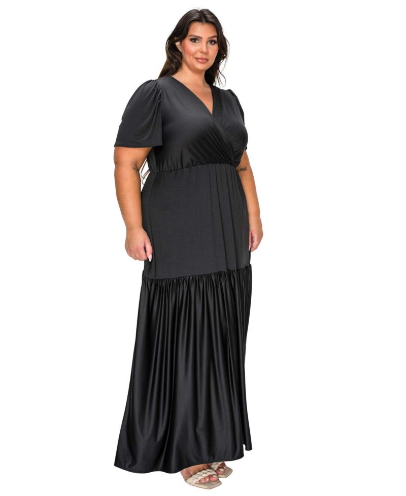 Women's Plus Size Violetta Tiered Surplice Dress