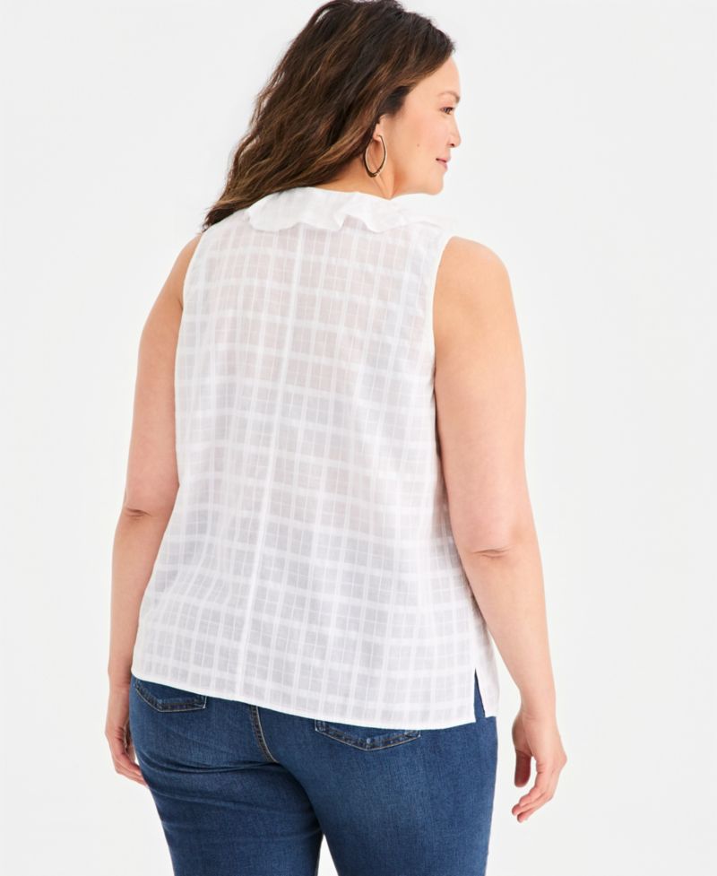 Petite Cotton Sleeveless V-Neck Top