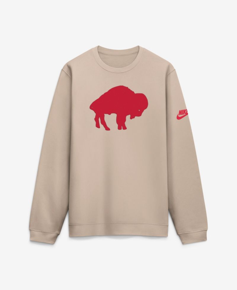 Men's Sand Buffalo Bills I-Formation Rewind Club Crew Sweatshirt
