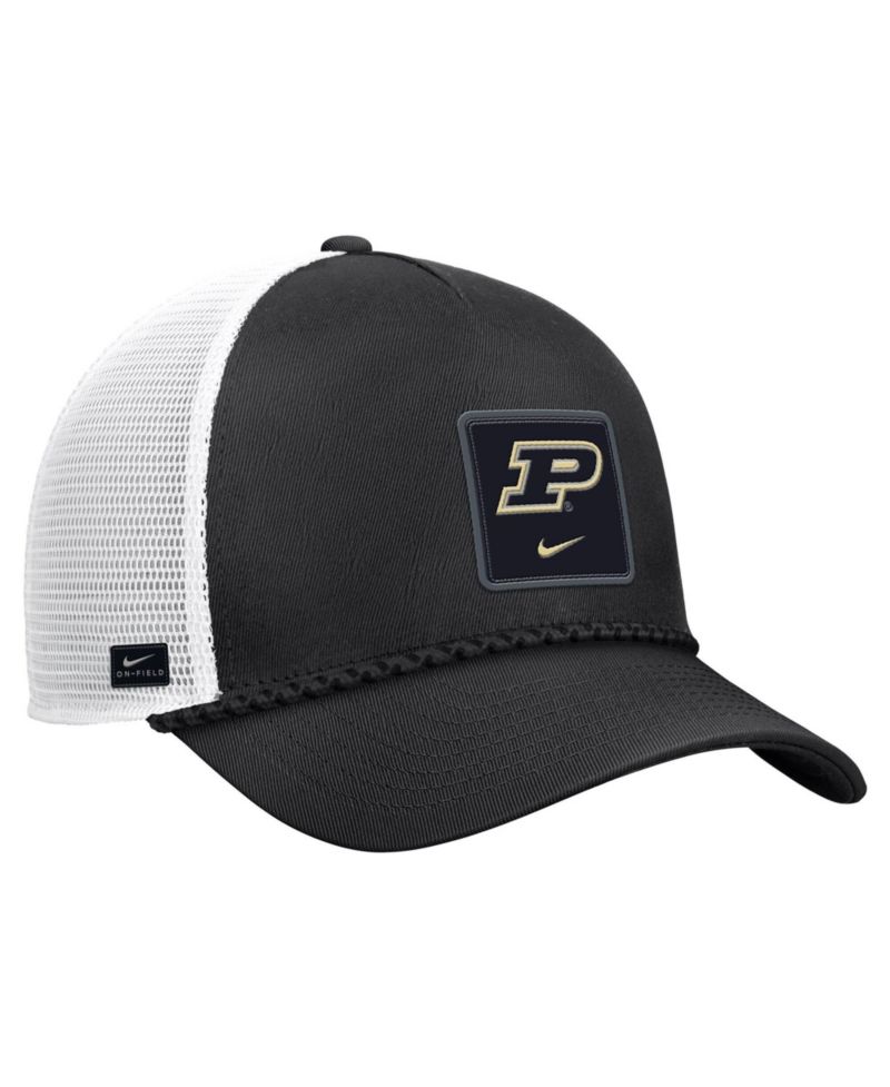 Men's Black Purdue Boilermakers 2026 On-Field Rope Adjustable Trucker Hat