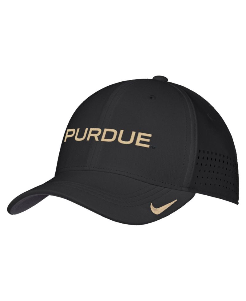 Men's Black Purdue Boilermakers 2026 On-Field AeroBill SwooshFlex Dri-FIT Hat