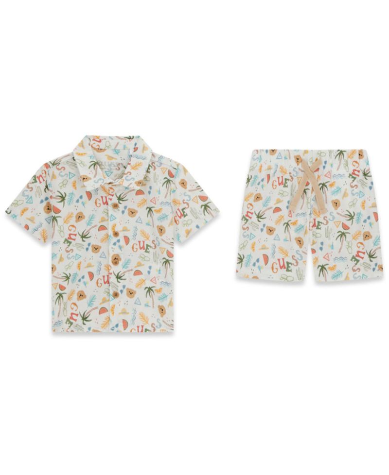 Baby Boys' Short-Sleeve Button Down Shirt and Shorts Set, 2-Piece Set