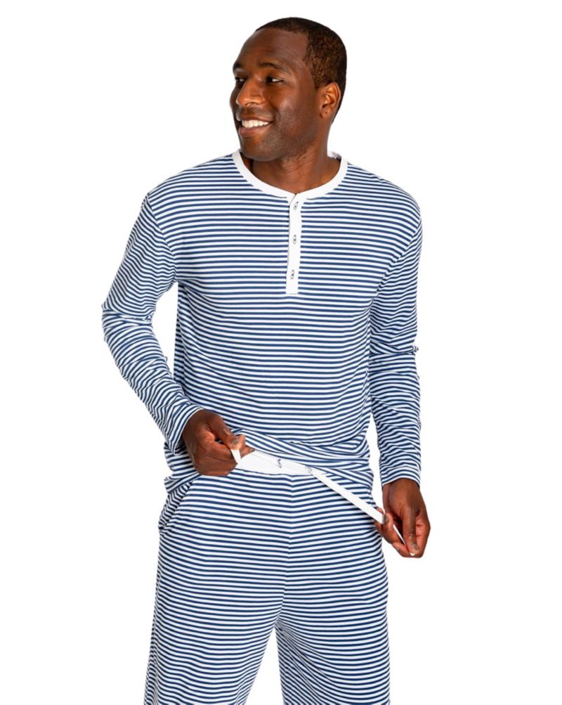 Men’s Organic Cotton Jersey Long Sleeve Pajama Henley Top
