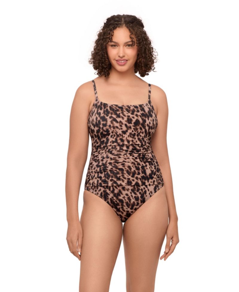 Women's Smoothing and Sculpting Classic Shirred-Front One-Piece Swimsuit