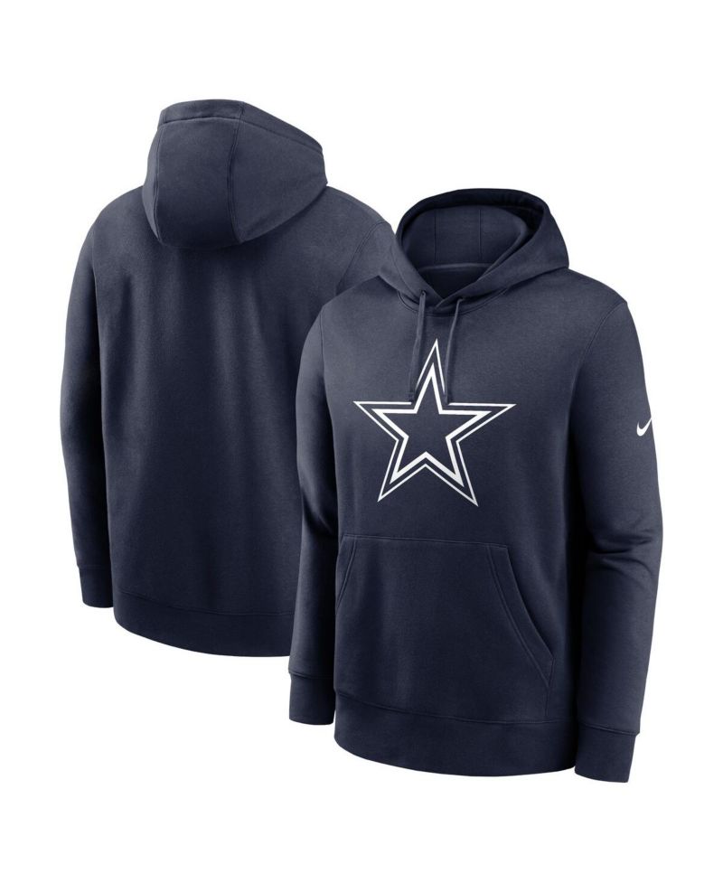 Men's Navy Dallas Cowboys Fan Gear Club Logo Pullover Hoodie