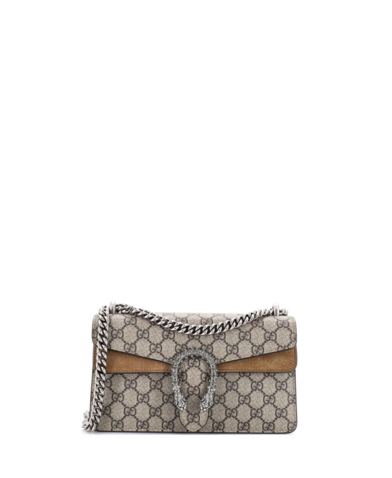 Small Dionysus Bag GG Coated Canvas with Crystal Embellished Metal