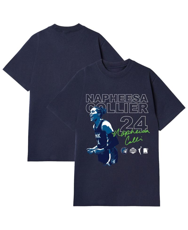 Men's and Women's Napheesa Collier Navy Minnesota Lynx Player Graphic T-Shirt