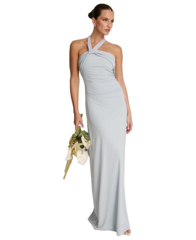 Women's Halter Neck Stretch Bridesmaid Dress