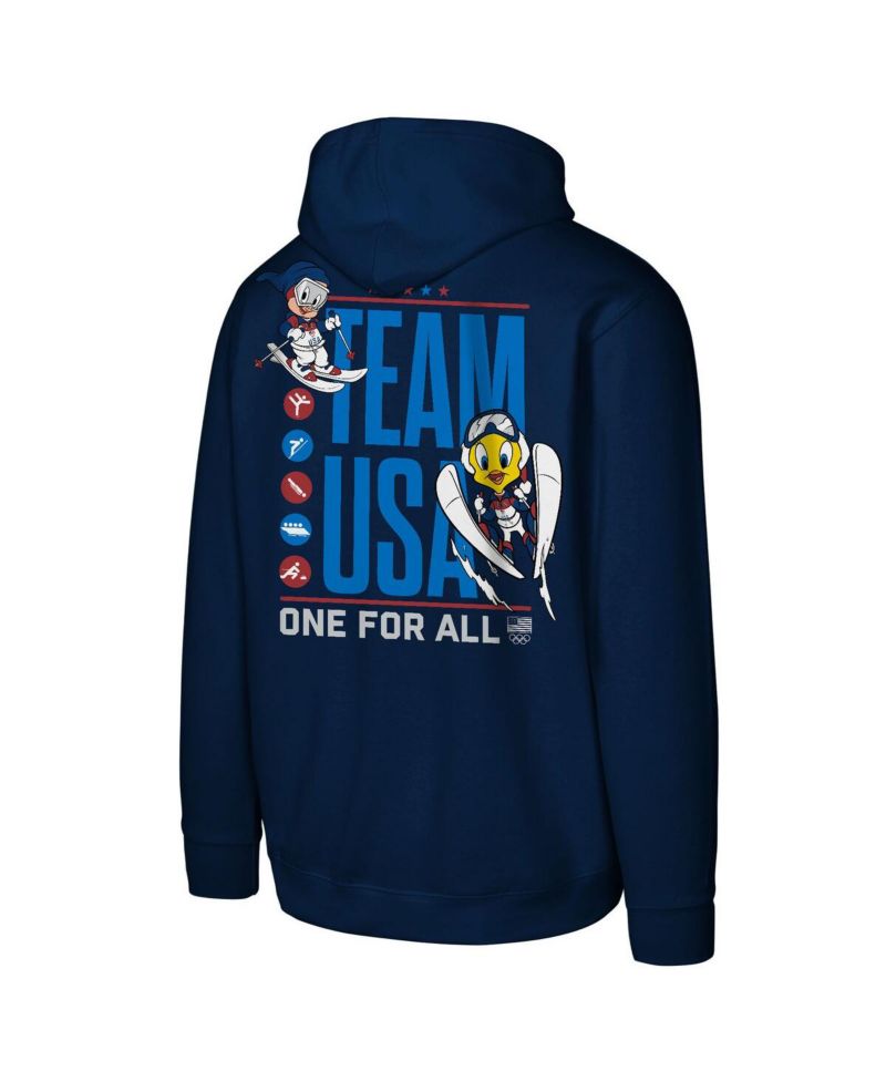 Big Boys and Girls Navy Team USA x Looney Tunes One for All Sport Hoodie