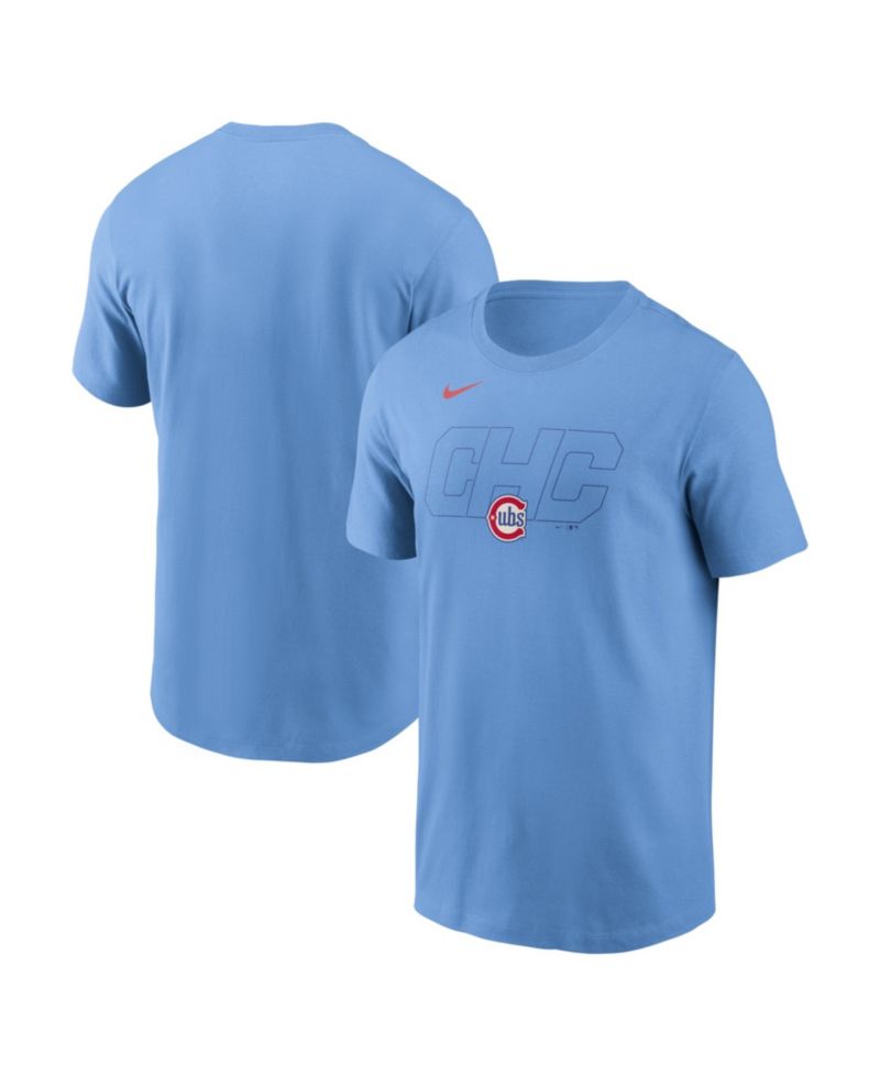 Men's Light Blue Chicago Cubs Alternate Logo T-Shirt