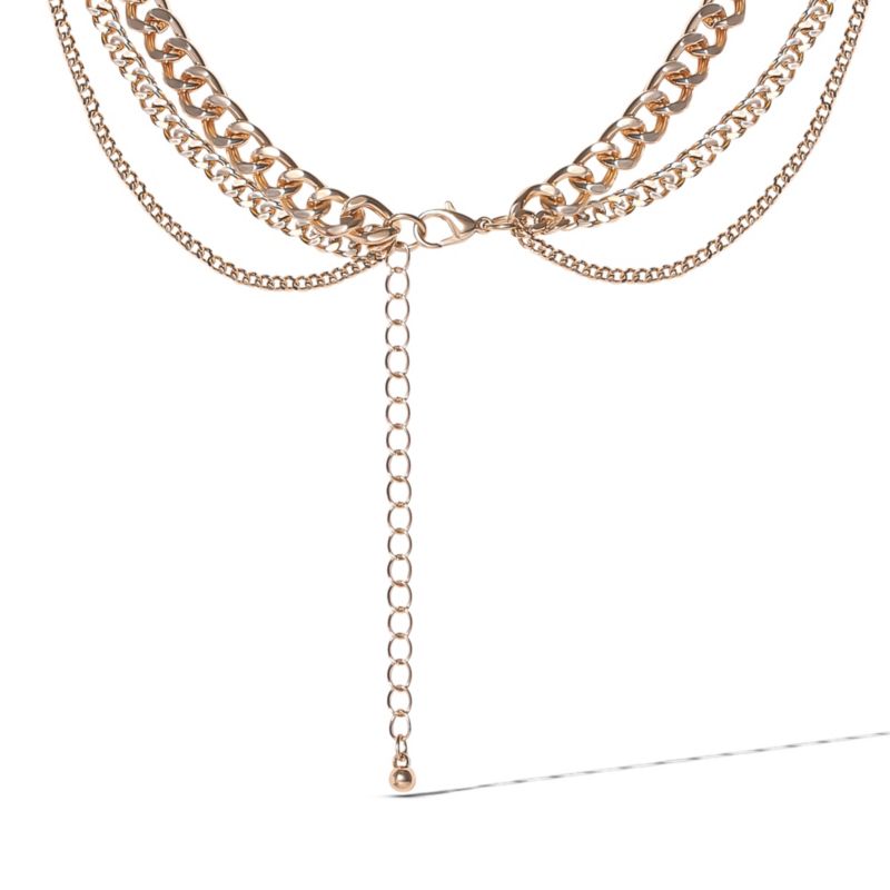 Gold-Tone Gemstone Accent Layered Necklace