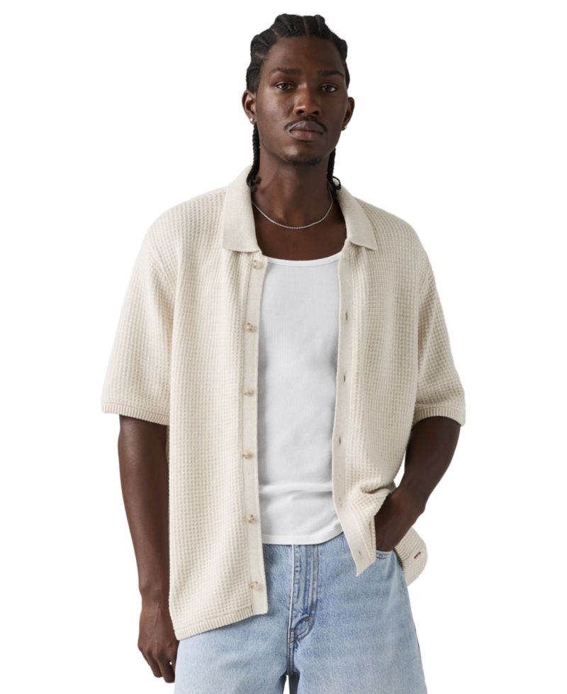 Men's Premium Short-Sleeve Knit Camp Shirt