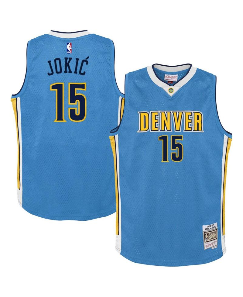 Big Boys and Girls Nikola Jokic Light Blue Denver Nuggets 2016/17 Hardwood Classics Swingman Jersey