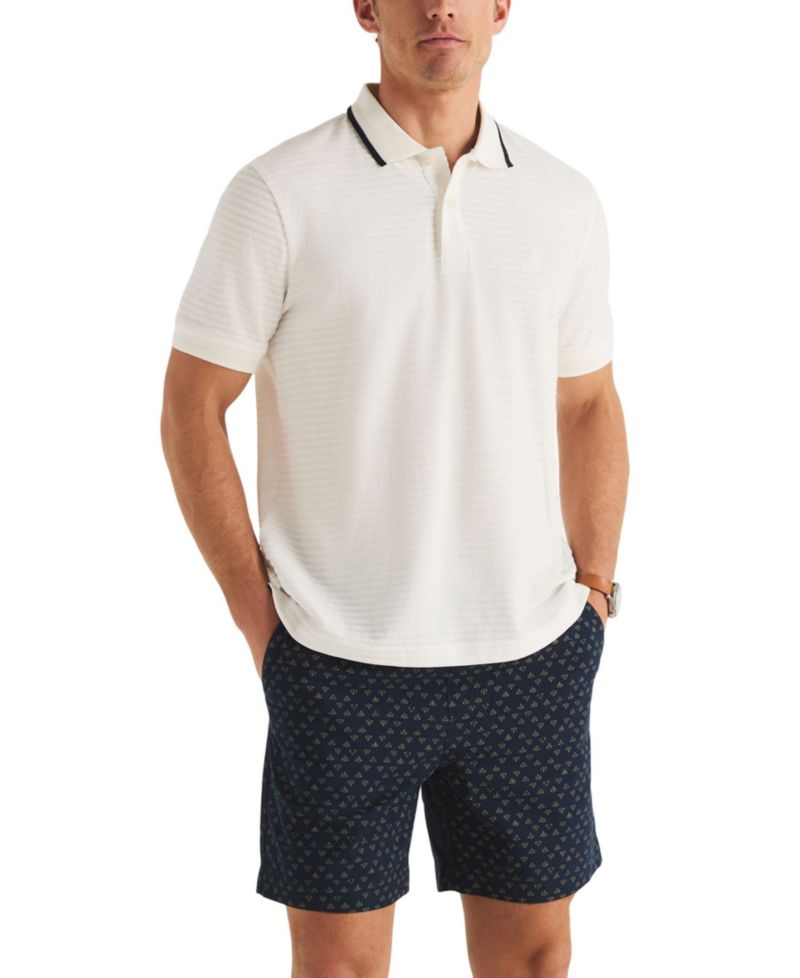 Men's Short-Sleeve Jacquard Polo Shirt