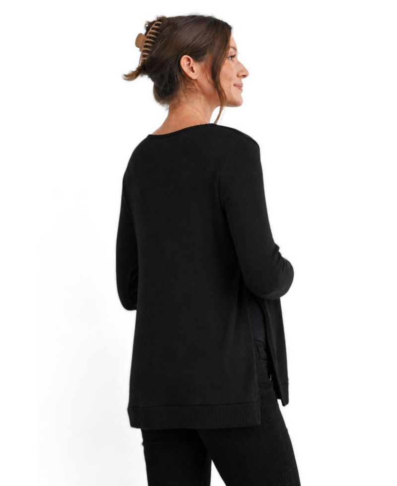 Maternity Scoop Neck Long-Sleeve Sweater