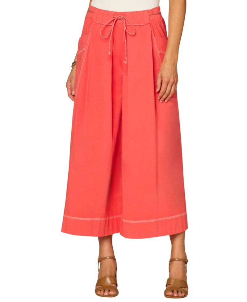 Petite Skyrise Wide-Leg Crop Glider Pants