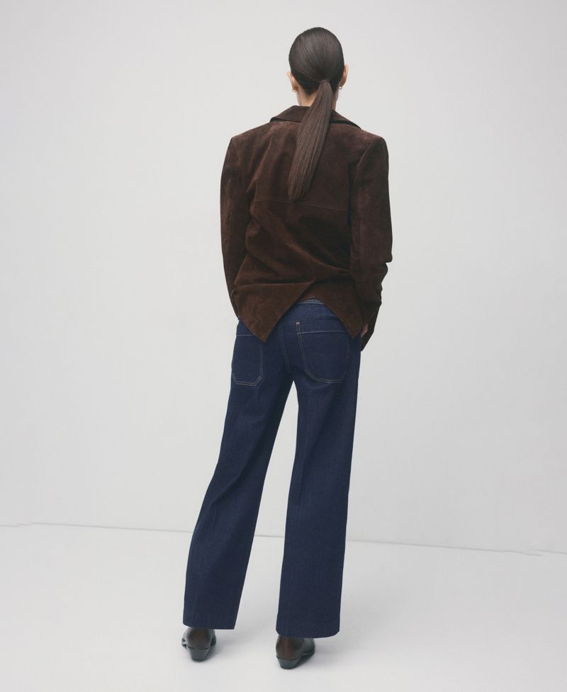 Women's Pockets Wide Leg Maternity Jeans
