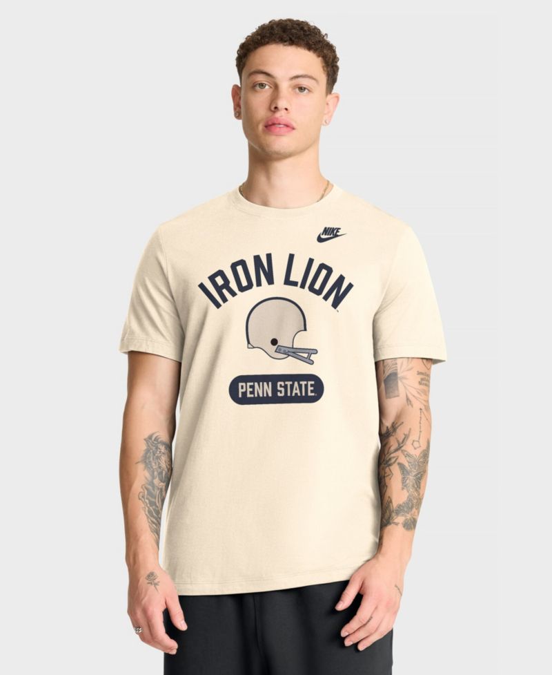 Men's Natural Penn State Nittany Lions Legacy Arch Helmet T-Shirt