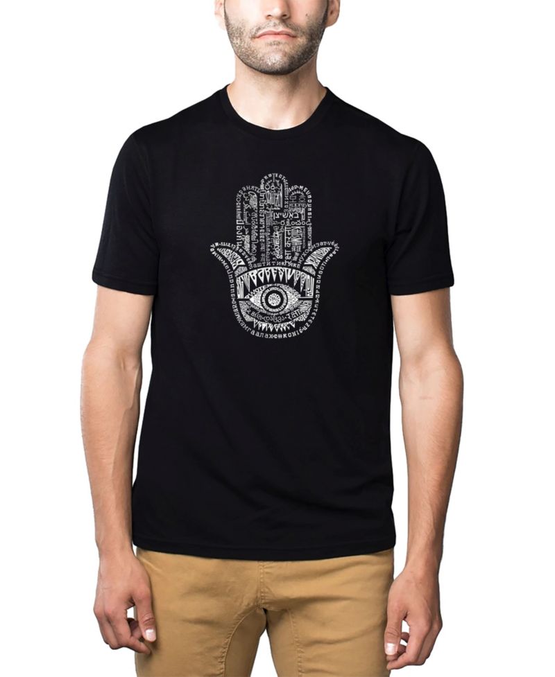 Men's Cotton/Poly Blend Word Art T-Shirt - Hamsa
