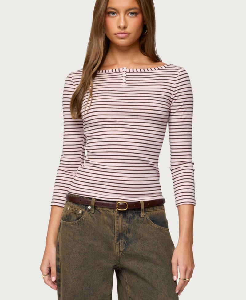 Women's Avigyle Striped Boat Neck Top