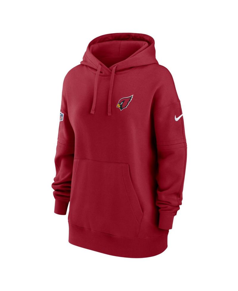 Women's Cardinal Arizona Cardinals 2023 Sideline Club Fleece Pullover Hoodie