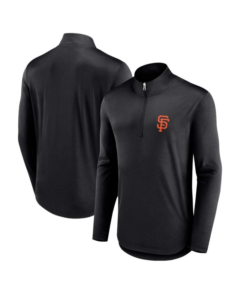 Men's Black San Francisco Giants Quarterback Quarter-Zip Top
