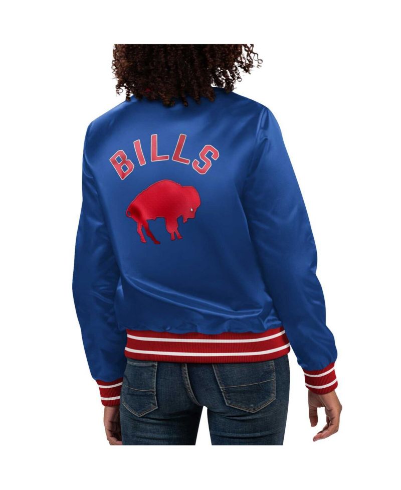 Women's Royal Buffalo Bills Full Count Satin Full-Snap Varsity Jacket