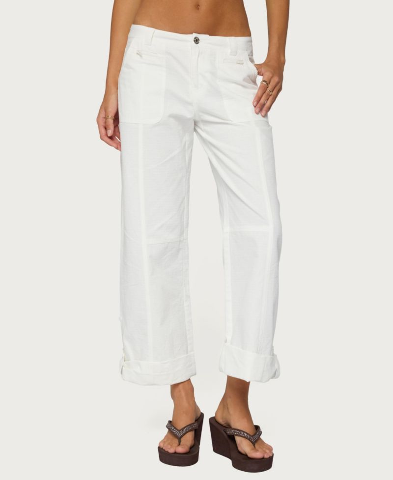 Women's Odettia Low-Rise Wide-Leg Sheer Pants