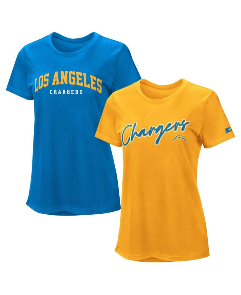 Women's Powder Blue/Gold Los Angeles Chargers T-Shirt Combo Pack, 2-Piece