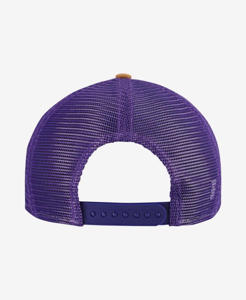 Men's Brown/Purple Minnesota Vikings Team Patch Split Panel 9SEVENTY Adjustable Trucker Hat