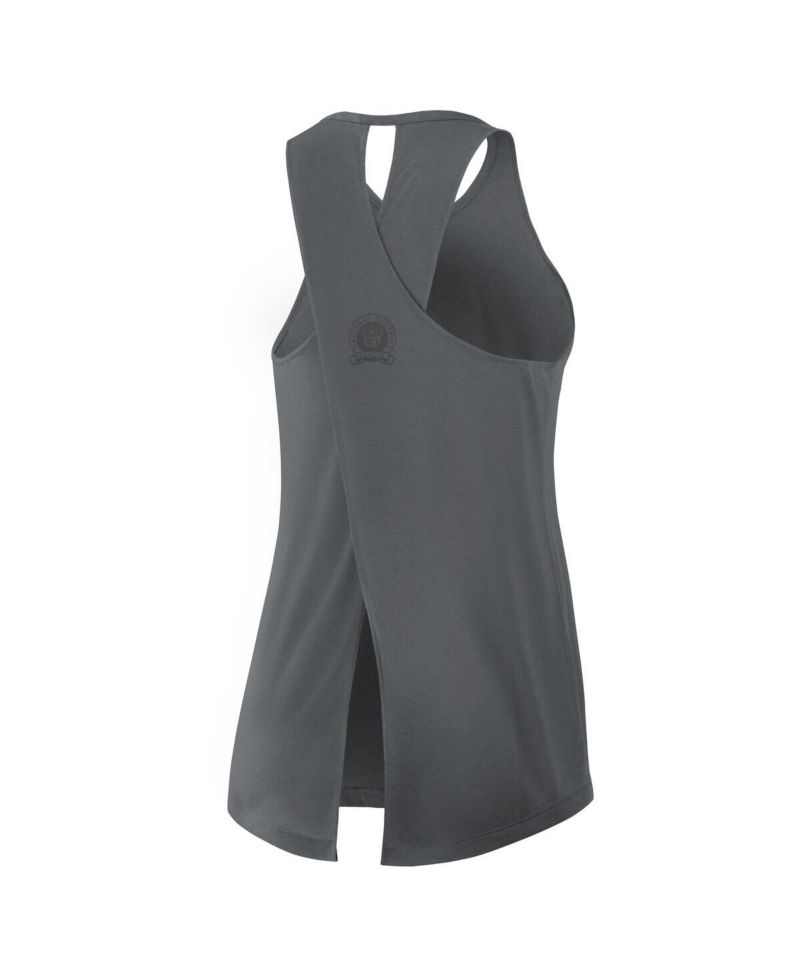 Women's Gray New Orleans Saints Glory Crisscross Performance Tank Top