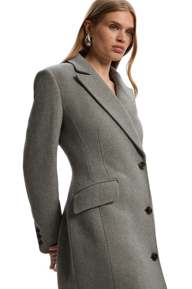 Women's Wool Blend Tailored Fitted Maxi Coat