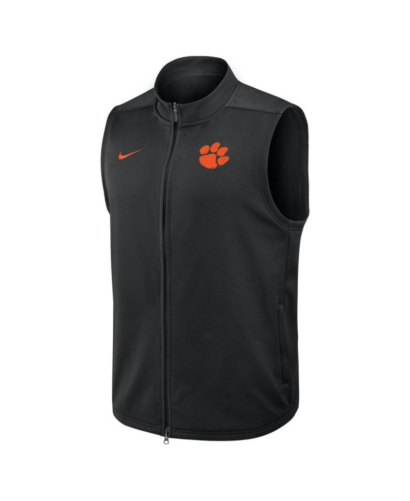 Men's Black Clemson Tigers Primetime Victory Performance Full-Zip Vest