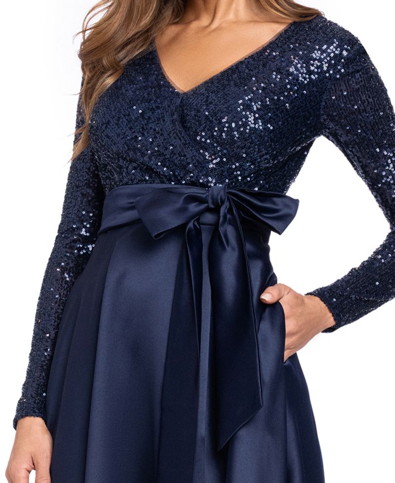 Women's Sequinned Long Sleeve Ballgown Dress