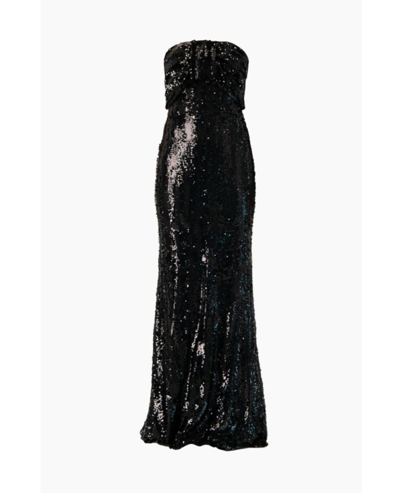 Women's Strapless Sequin Column Gown