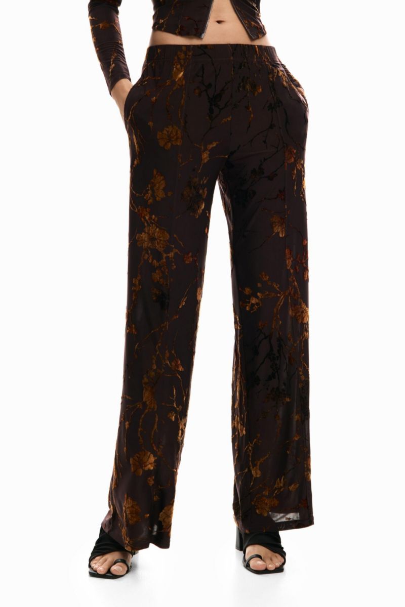 Women's Long flocked trousers