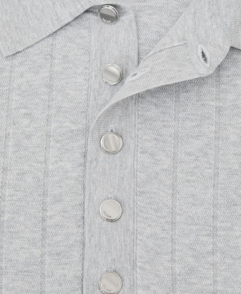 Men's Dillingham Half Button Wide Ribbed Polo Shirt