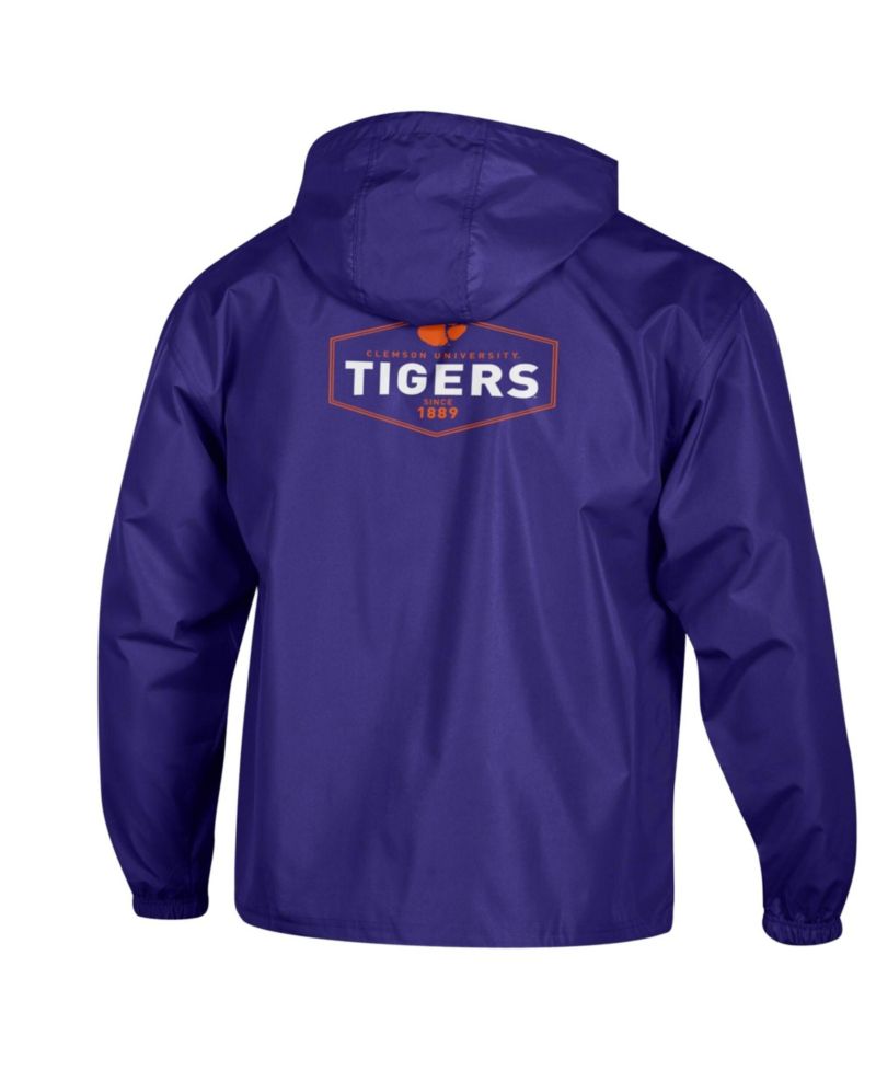 Men's Purple Clemson Tigers Delay Packable Half-Zip Jacket