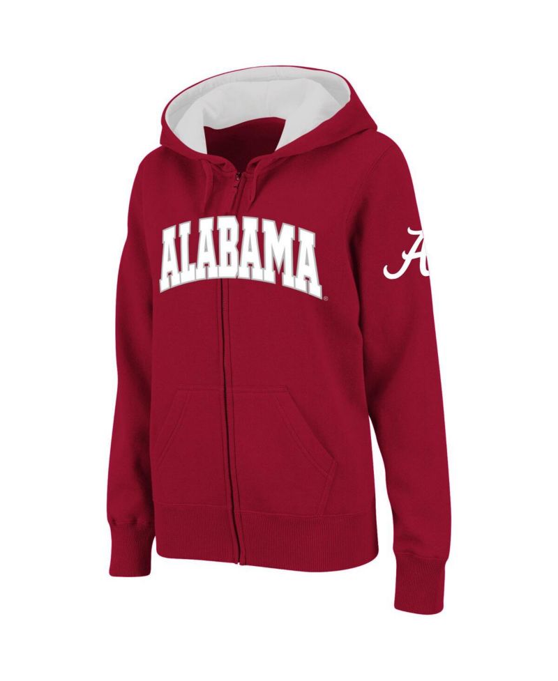 Women's Crimson Alabama Crimson Tide Arched Name Full-Zip Hoodie