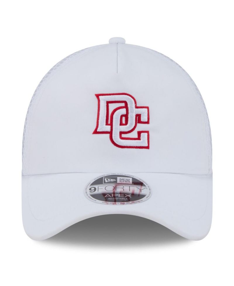 Men's White Washington Nationals 2026 Batting Practice Apex 9FORTY Adjustable Trucker Hat