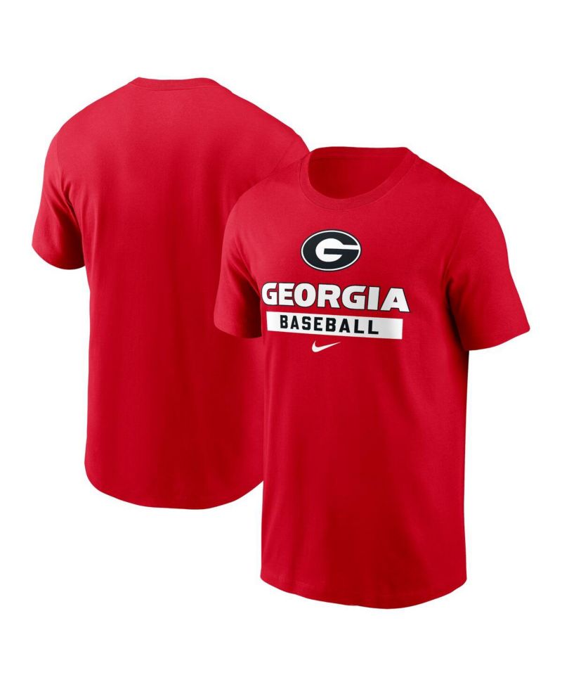 Men's Red Georgia Bulldogs Baseball T-Shirt